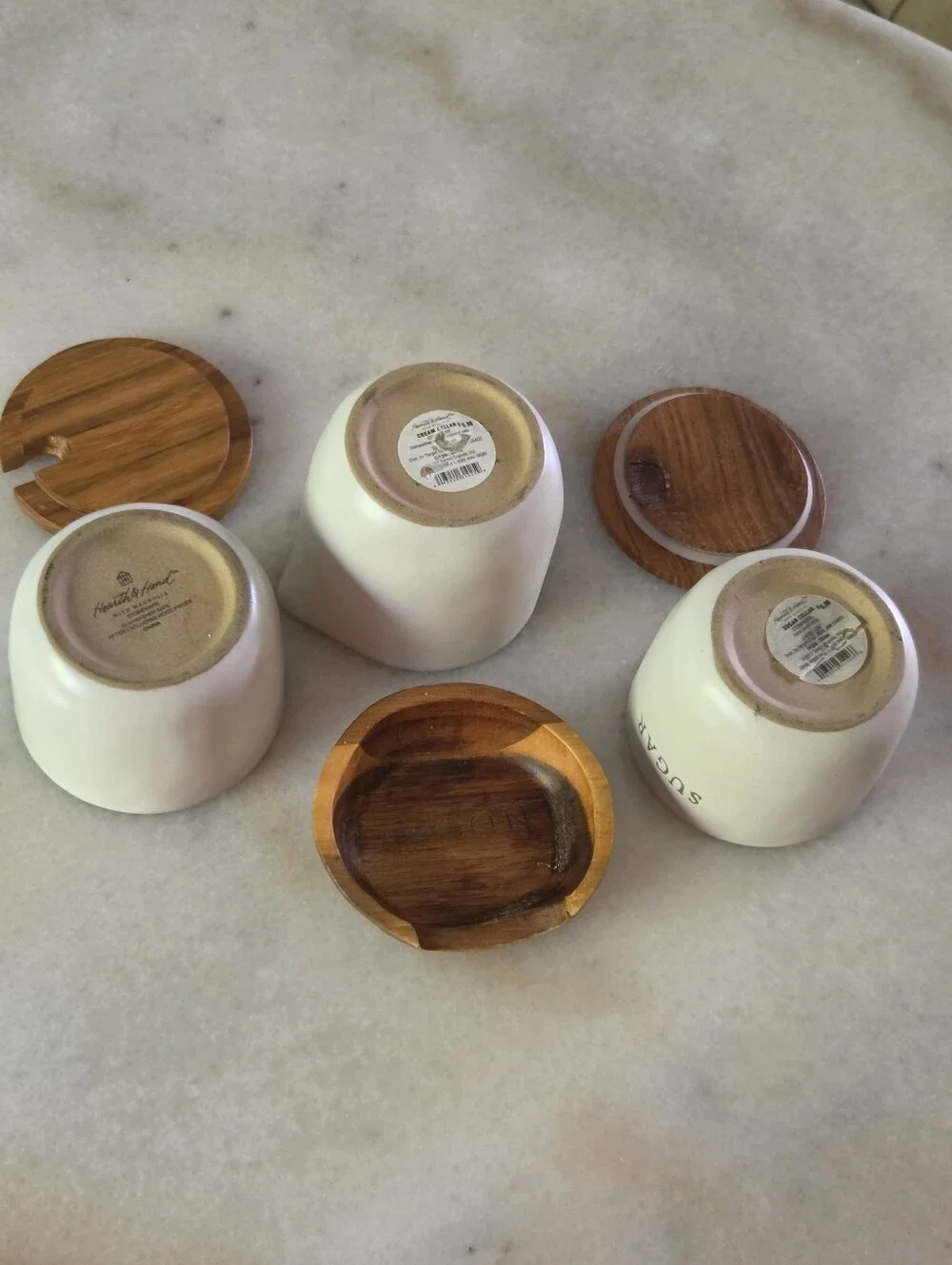 Hearth & Hand Magnolia Stoneware 4pc Set - Sugar, Honey Cream, and Spoon Rest